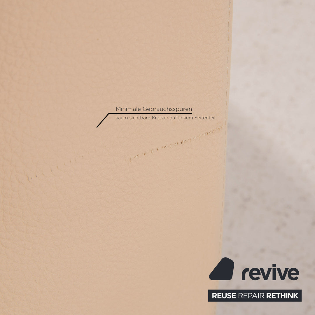 Brühl Moule Leder Ecksofa Beige Creme Schlafsofa Funktion Schlaffunktion Couch