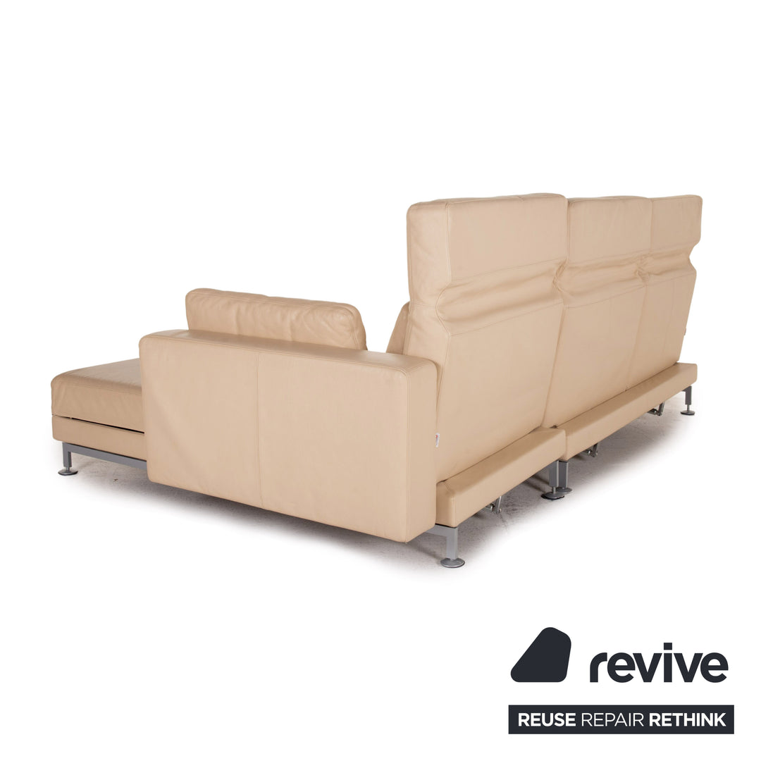 Brühl Moule Leder Ecksofa Beige Creme Schlafsofa Funktion Schlaffunktion Couch