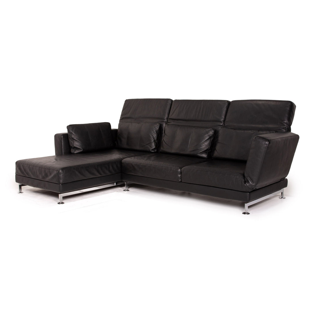 Brühl Moule Leder Ecksofa Schwarz Funktion Relaxfunktion Couch