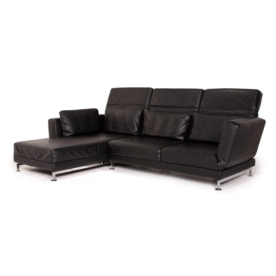 Brühl Moule Leder Ecksofa Schwarz Funktion Relaxfunktion Couch