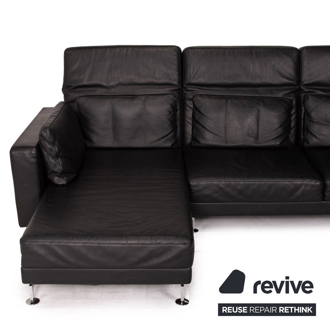 Brühl Moule Leder Ecksofa Schwarz Funktion Relaxfunktion Couch