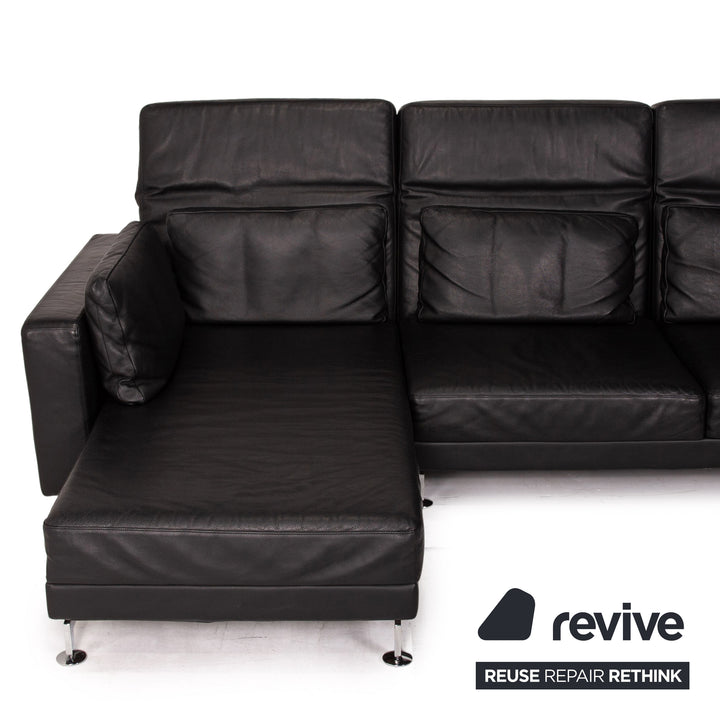 Brühl Moule Leder Ecksofa Schwarz Funktion Relaxfunktion Couch