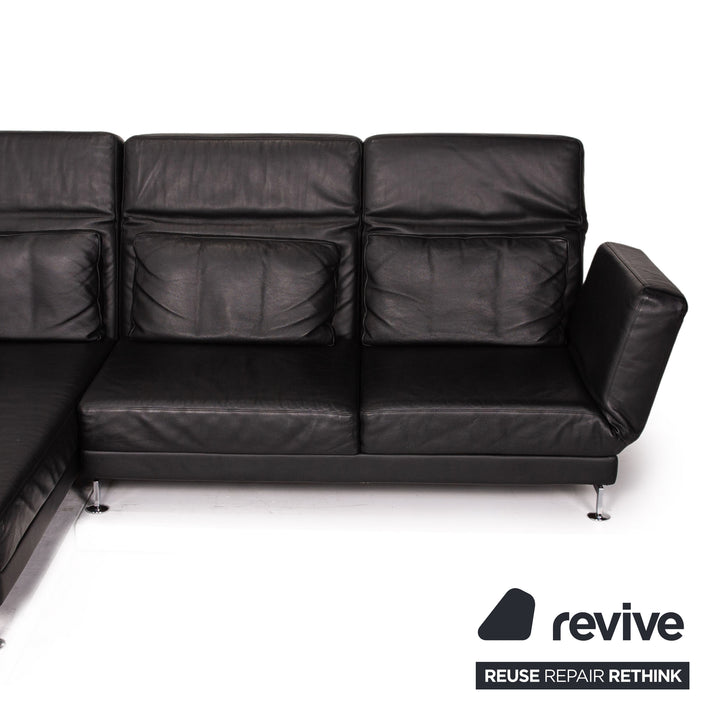 Brühl Moule Leder Ecksofa Schwarz Funktion Relaxfunktion Couch