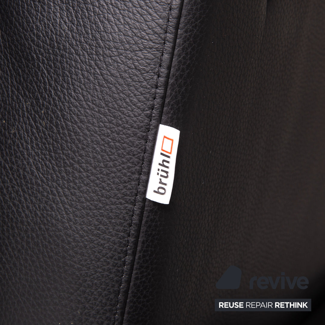 Brühl Moule Leder Ecksofa Schwarz Funktion Relaxfunktion Couch