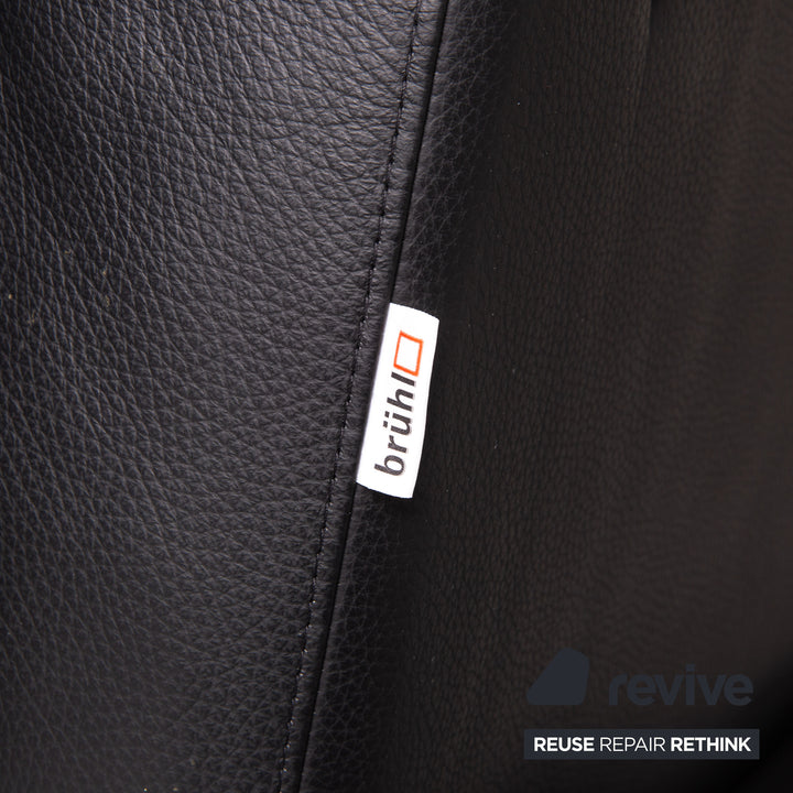 Brühl Moule Leder Ecksofa Schwarz Funktion Relaxfunktion Couch