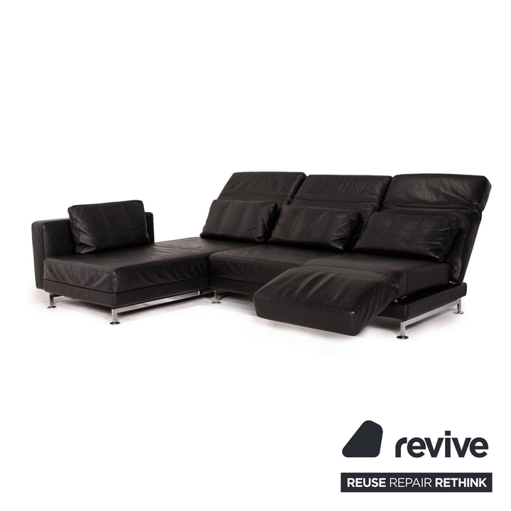 Brühl Moule Leder Ecksofa Schwarz Funktion Relaxfunktion Couch