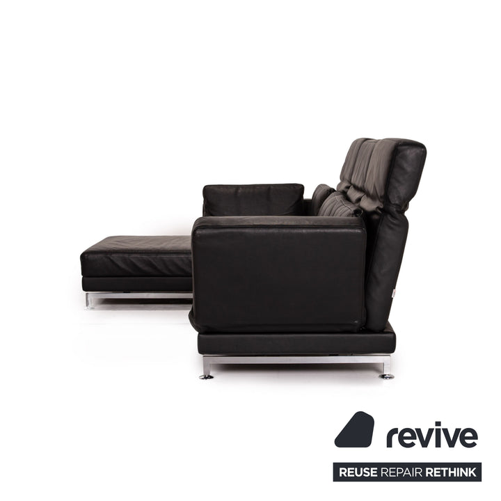 Brühl Moule Leder Ecksofa Schwarz Funktion Relaxfunktion Couch