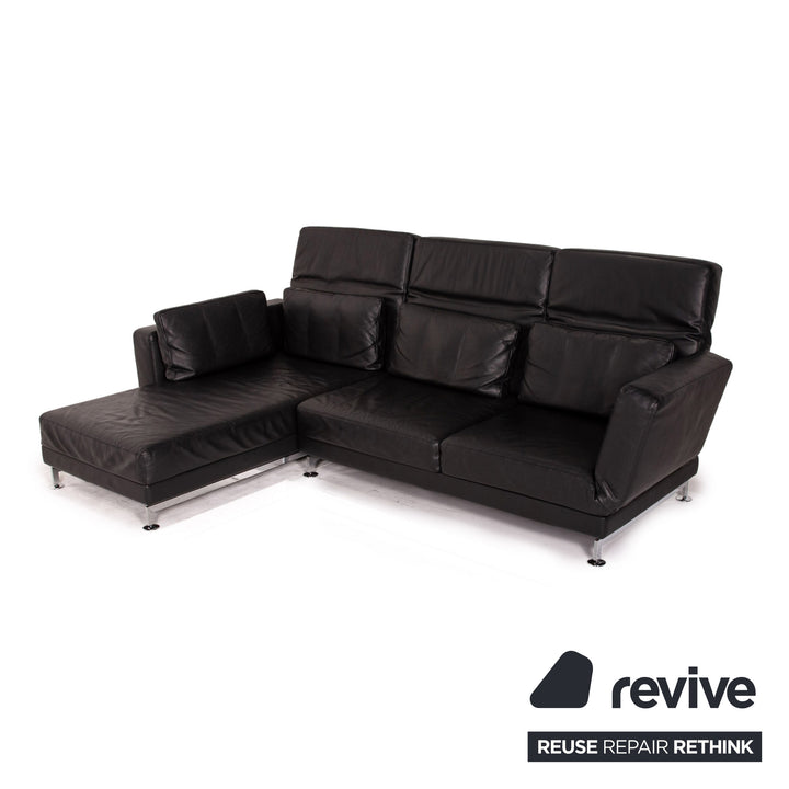 Brühl Moule Leder Ecksofa Schwarz Funktion Relaxfunktion Couch