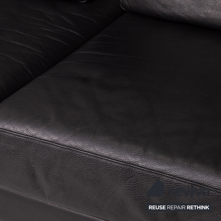 Brühl Moule Leder Ecksofa Schwarz Funktion Relaxfunktion Couch