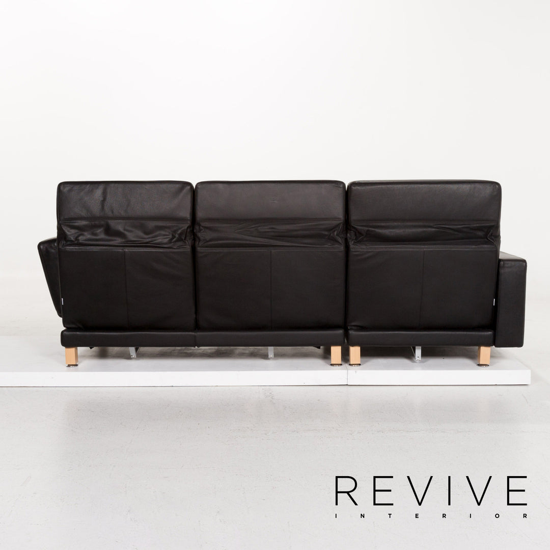 Brühl Moule Leder Ecksofa Schwarz Relaxfunktion Funktion Sofa Couch #13180