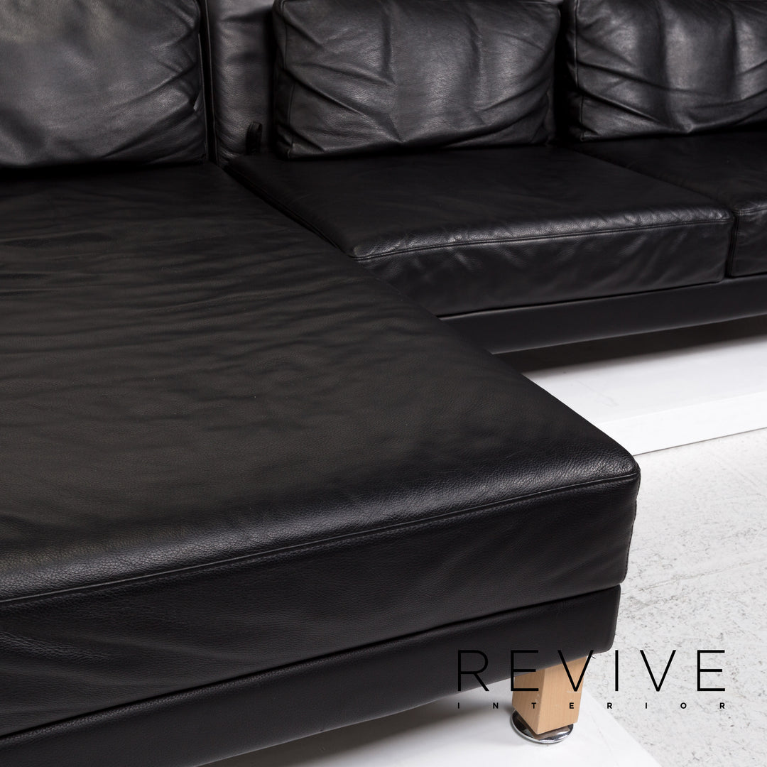Brühl Moule Leder Ecksofa Schwarz Relaxfunktion Funktion Sofa Couch #13180
