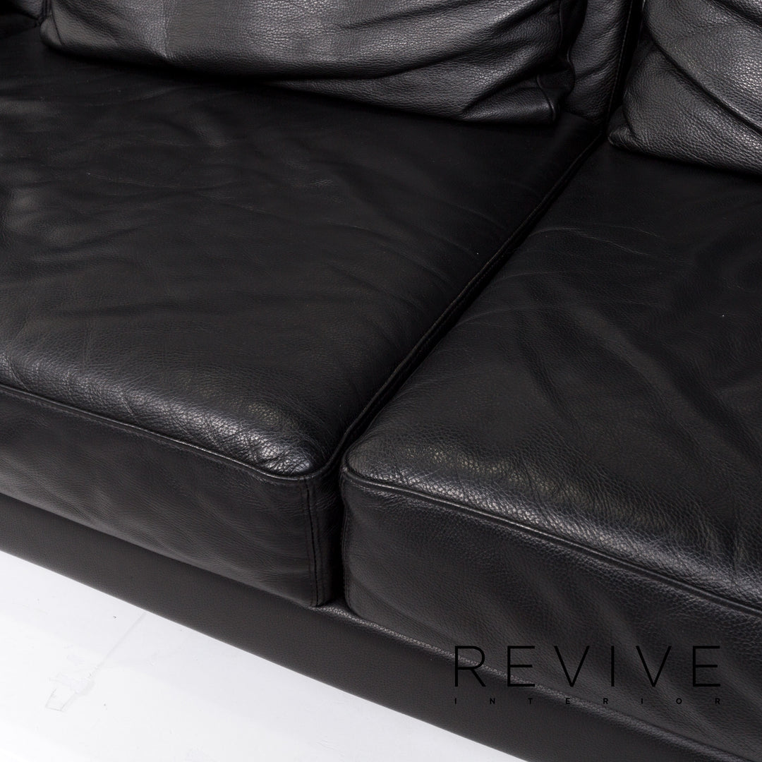 Brühl Moule Leder Ecksofa Schwarz Relaxfunktion Funktion Sofa Couch #13180