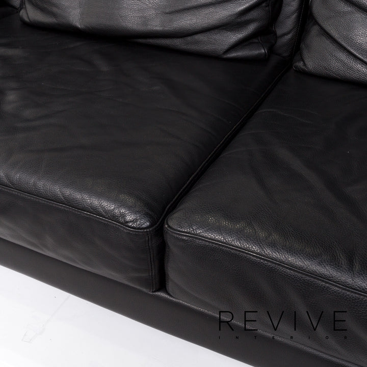 Brühl Moule Leder Ecksofa Schwarz Relaxfunktion Funktion Sofa Couch #13180