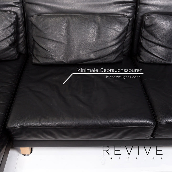 Brühl Moule Leder Ecksofa Schwarz Relaxfunktion Funktion Sofa Couch #13180