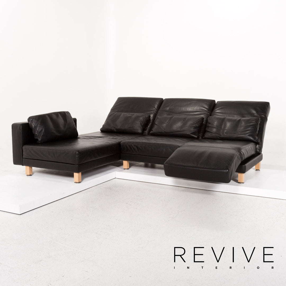 Brühl Moule Leder Ecksofa Schwarz Relaxfunktion Funktion Sofa Couch #13180