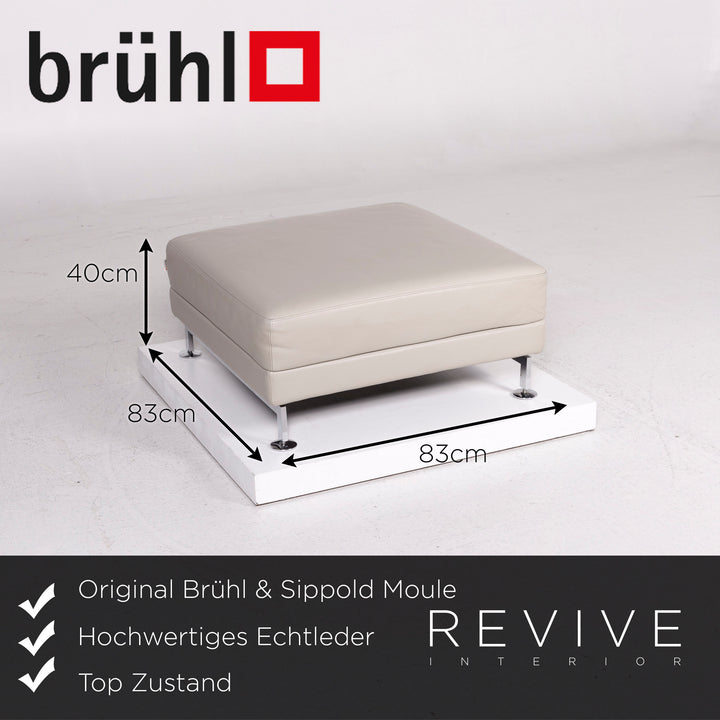 Brühl & Sippold Moule Leder Sofa Garnitur Grau 2x Zweisitzer 2x Hocker Funktion Relaxfunktion Couch #11887