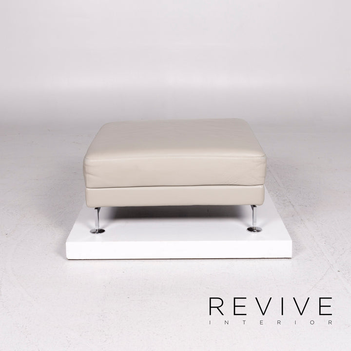 Brühl & Sippold Moule Leder Sofa Garnitur Grau 2x Zweisitzer 2x Hocker Funktion Relaxfunktion Couch #11887