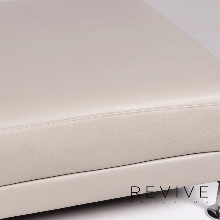 Brühl & Sippold Moule Leder Sofa Garnitur Grau 2x Zweisitzer 2x Hocker Funktion Relaxfunktion Couch #11887