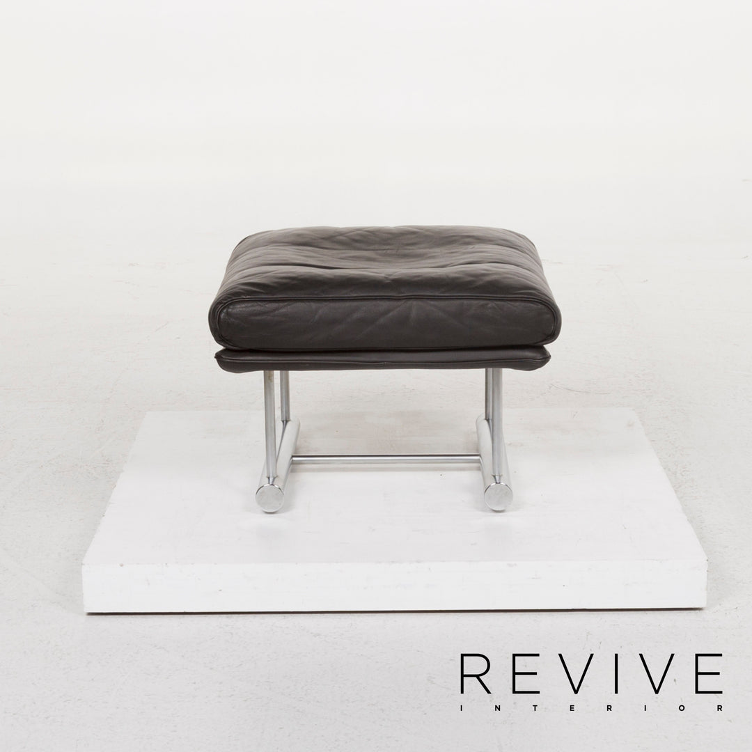 Brühl & Sippold Moule Leather Stool Black #13060