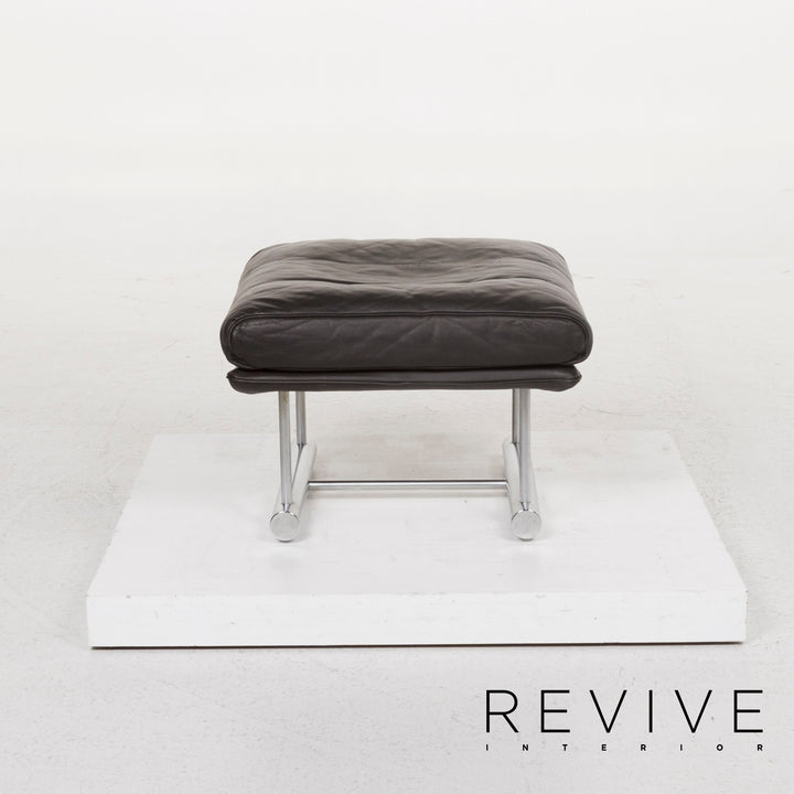 Brühl & Sippold Moule Leather Stool Black #13060