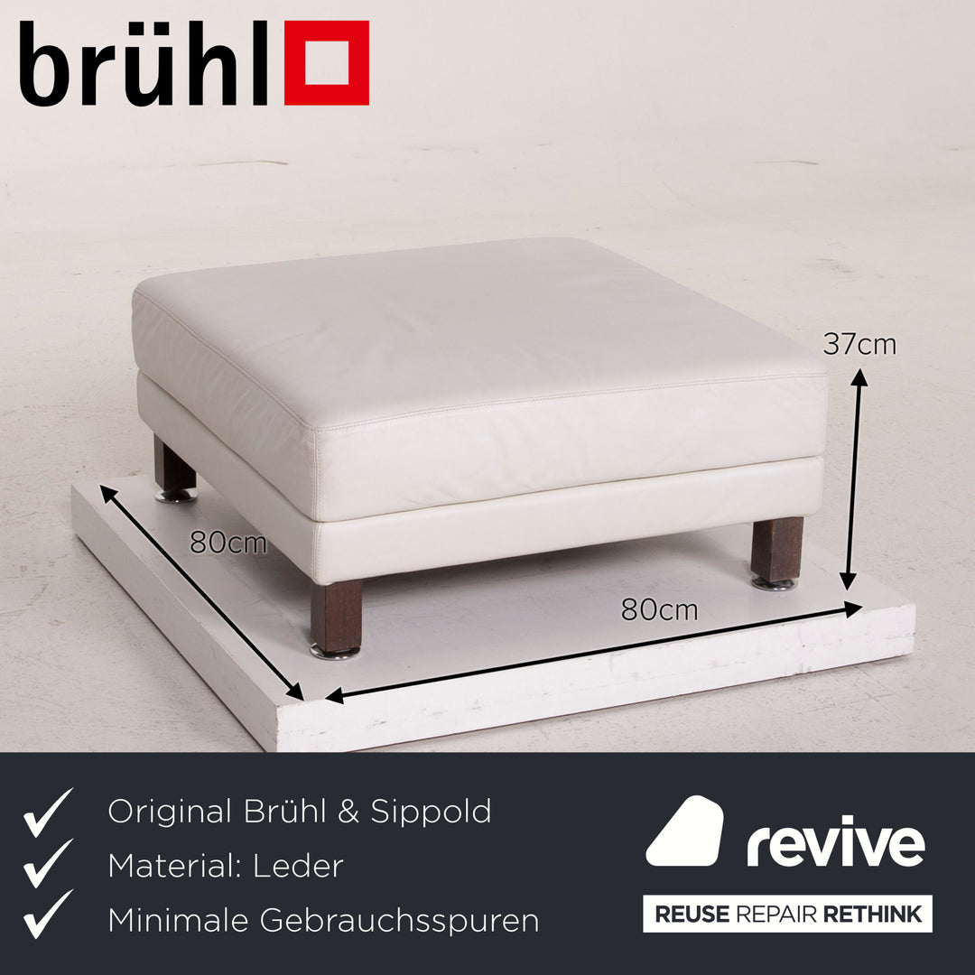 Brühl & Sippold Moule Leder Hocker Weiß #14960