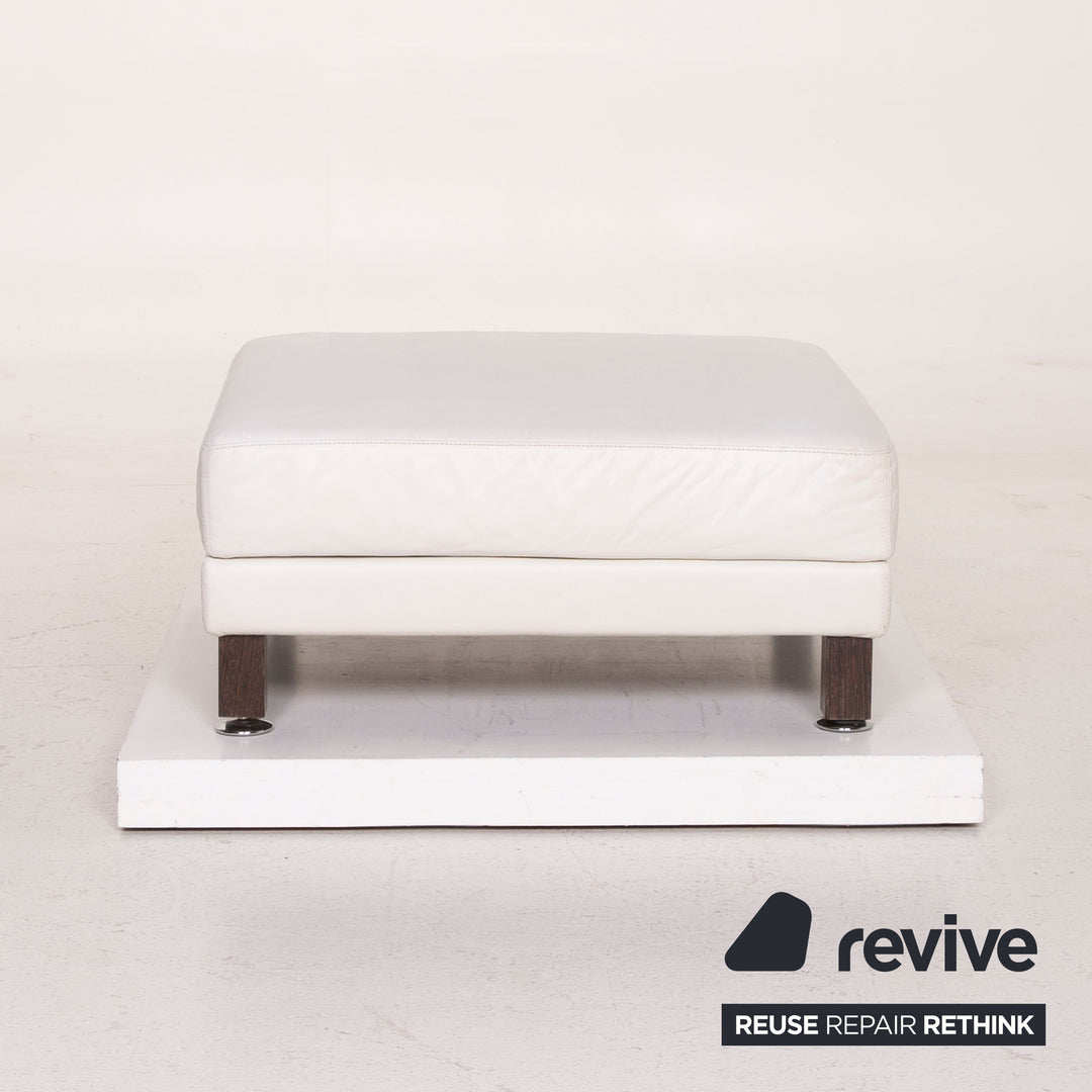 Brühl & Sippold Moule Leder Hocker Weiß #14960