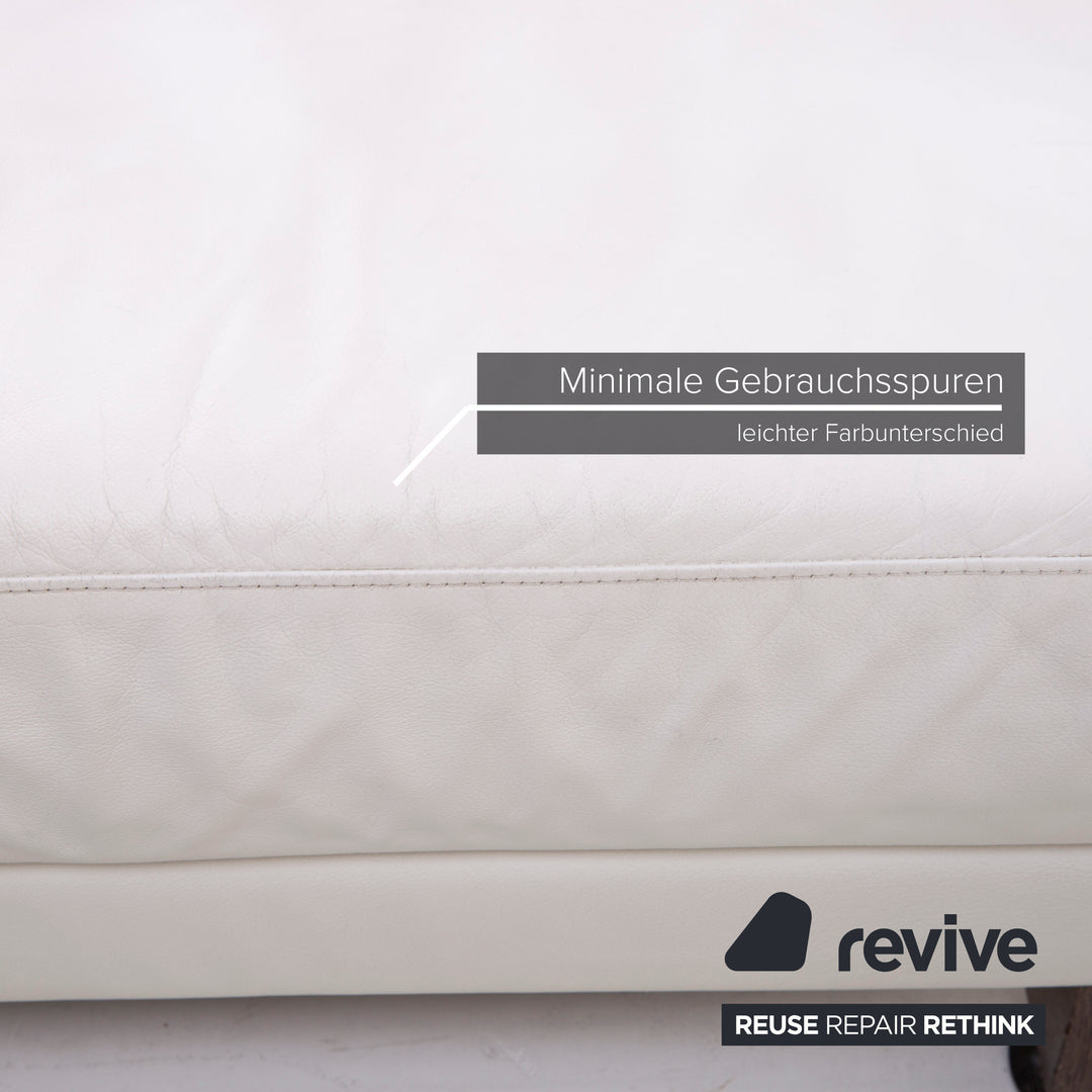 Brühl & Sippold Moule Leder Hocker Weiß #14960