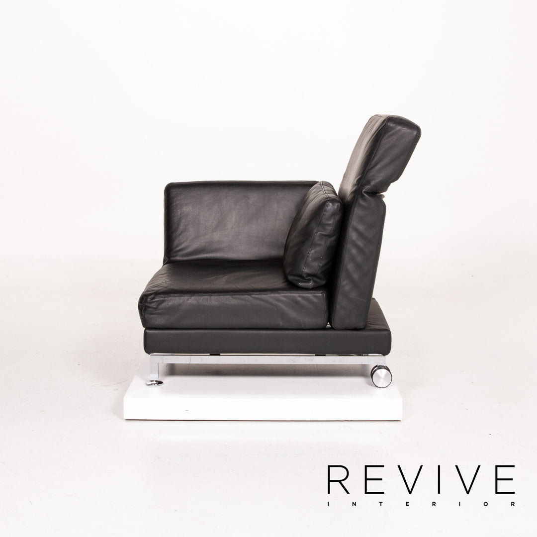 Brühl & Sippold Moule chaise longue en cuir noir fonction relaxation fonction sommeil #14278