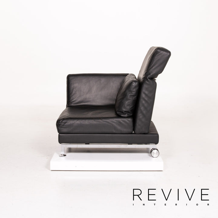 Brühl & Sippold Moule chaise longue en cuir noir fonction relaxation fonction sommeil #14278