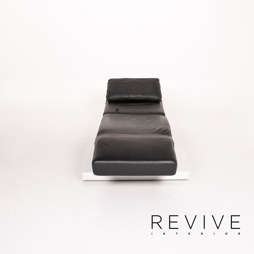 Brühl & Sippold Moule chaise longue en cuir noir fonction relaxation fonction sommeil #14278