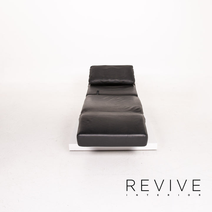 Brühl & Sippold Moule chaise longue en cuir noir fonction relaxation fonction sommeil #14278
