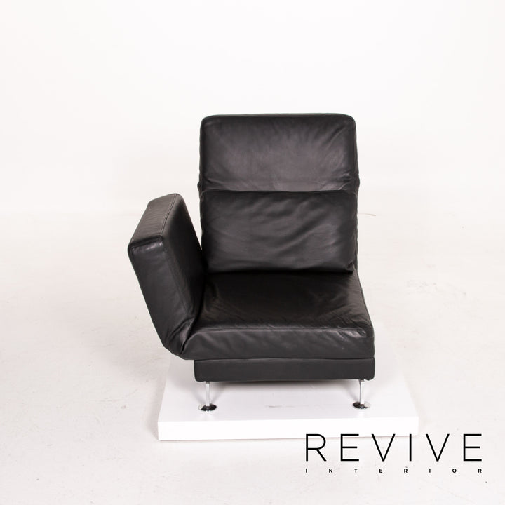 Brühl & Sippold Moule chaise longue en cuir noir fonction relaxation fonction sommeil #14278