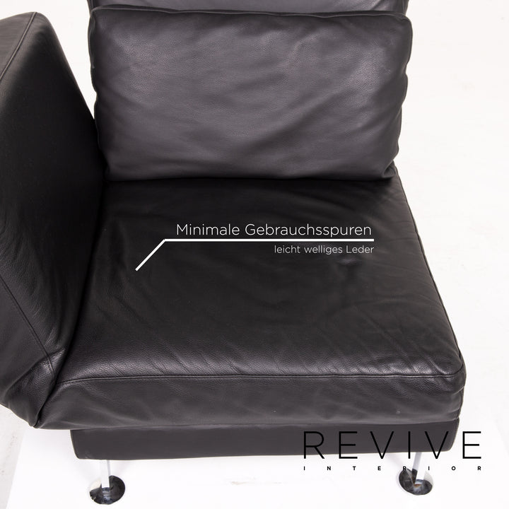 Brühl & Sippold Moule chaise longue en cuir noir fonction relaxation fonction sommeil #14278