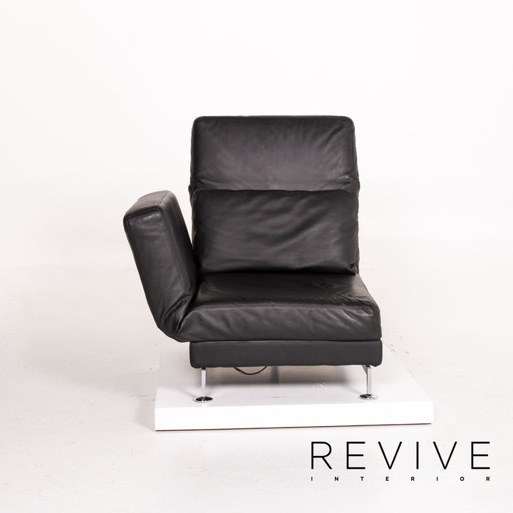 Brühl & Sippold Moule chaise longue en cuir noir fonction relaxation fonction sommeil #14278