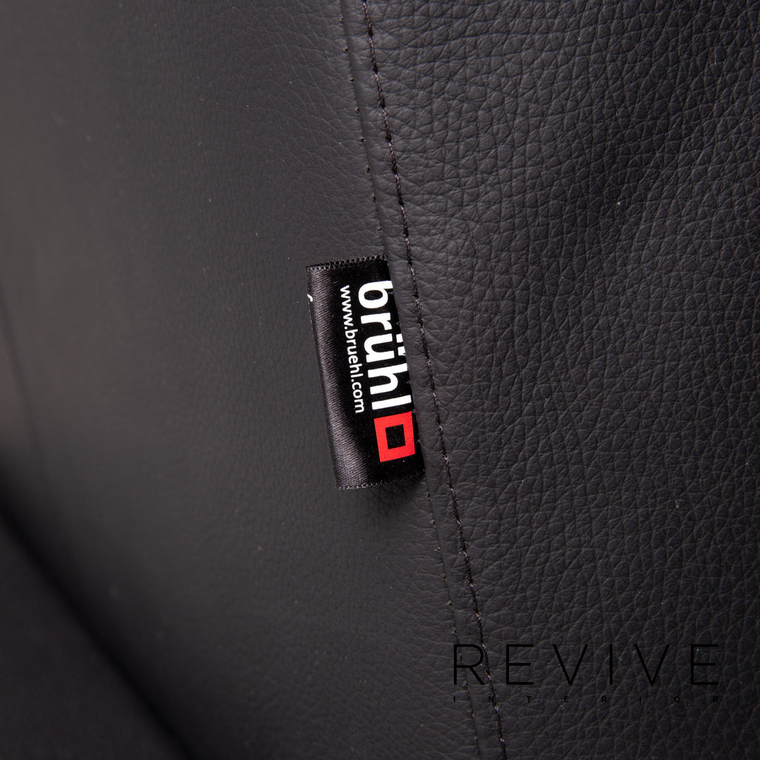 Brühl & Sippold Moule chaise longue en cuir noir fonction relaxation fonction sommeil #14278