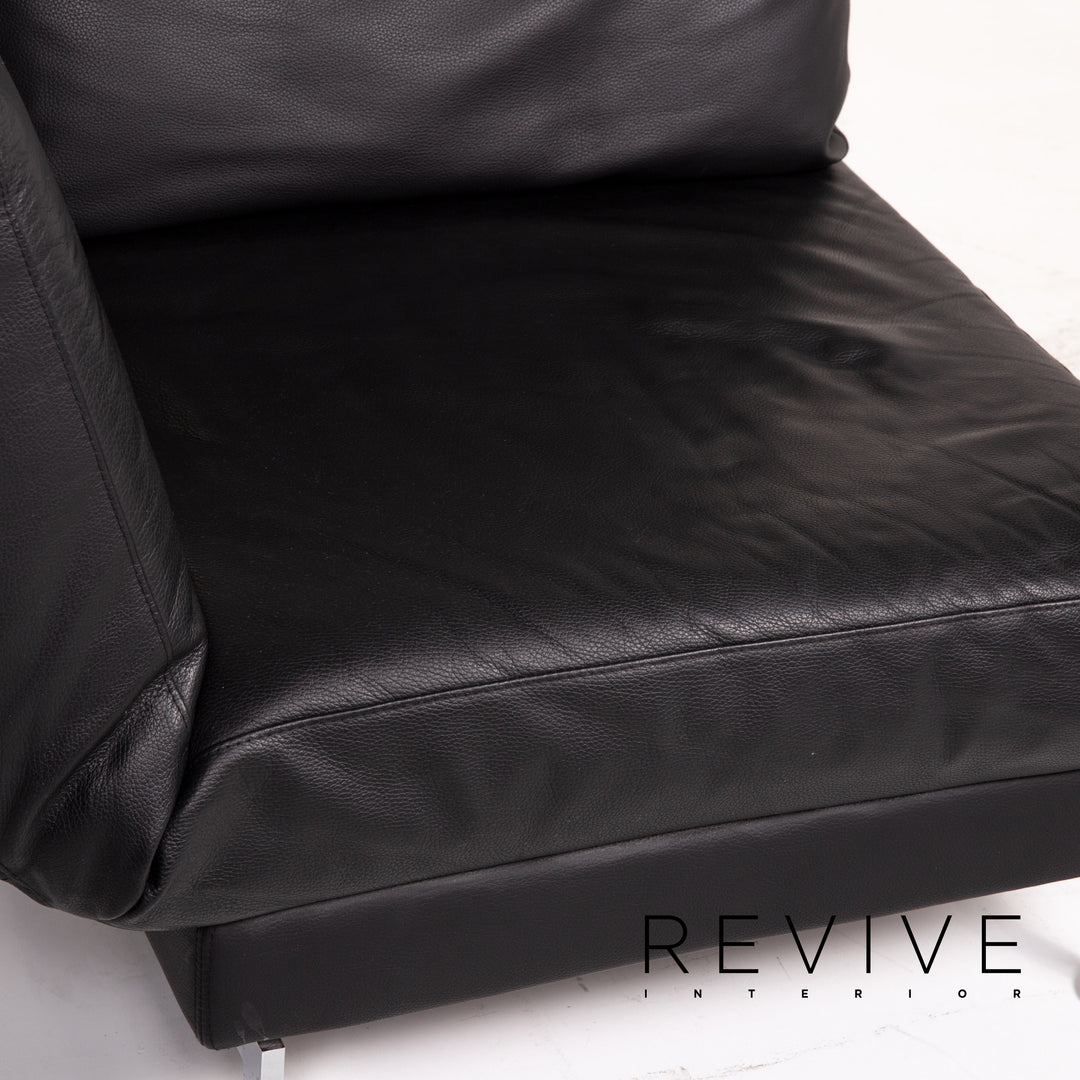 Brühl & Sippold Moule chaise longue en cuir noir fonction relaxation fonction sommeil #14278