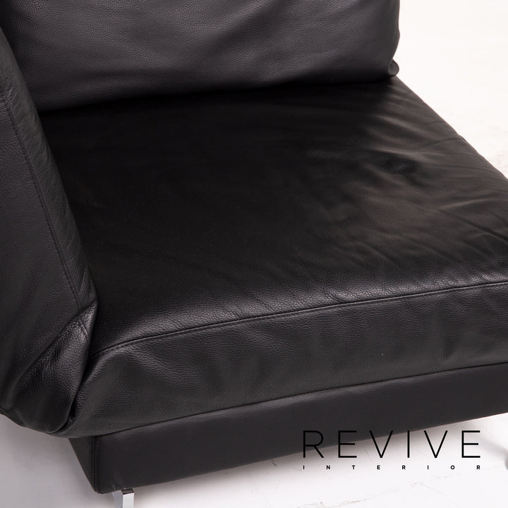 Brühl & Sippold Moule chaise longue en cuir noir fonction relaxation fonction sommeil #14278