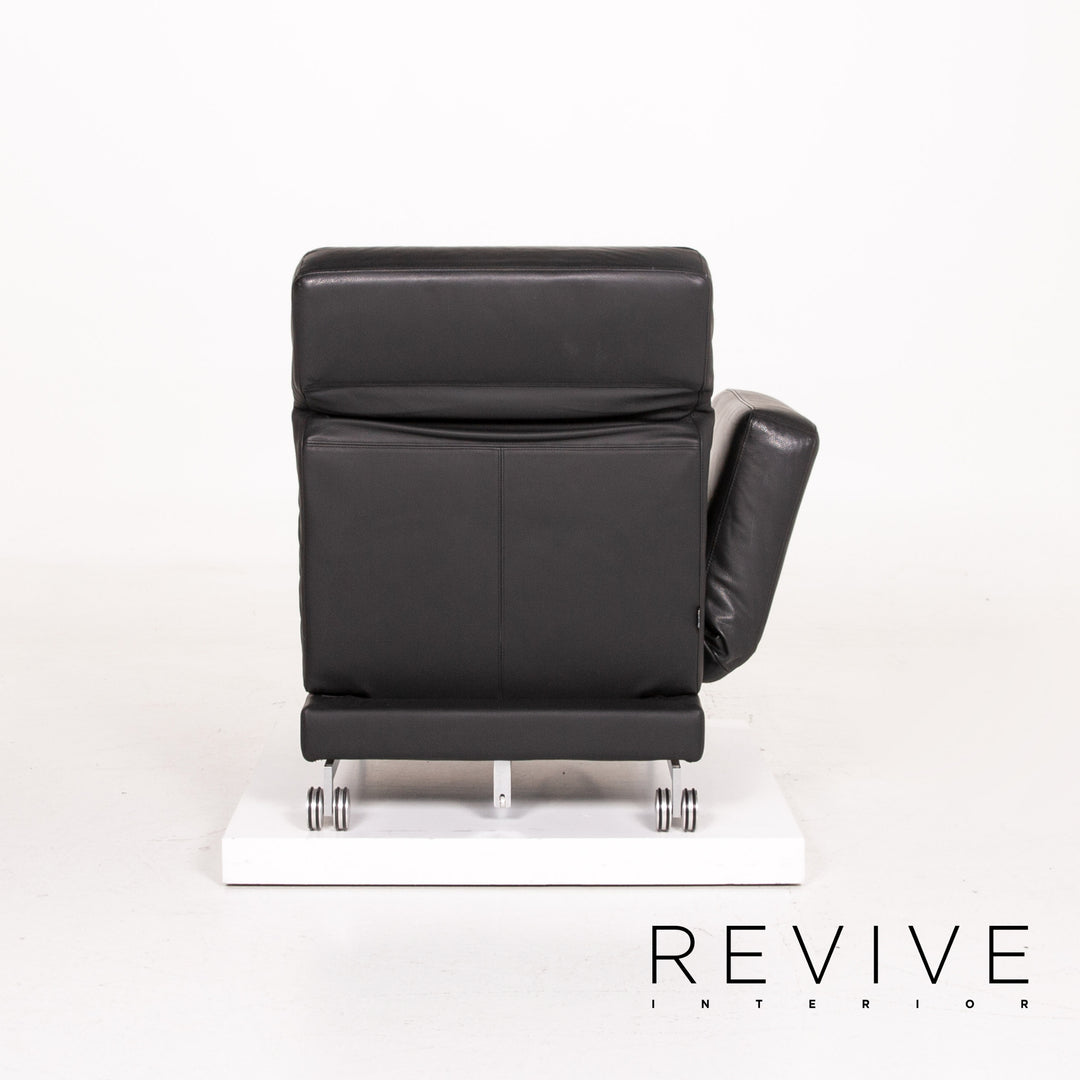 Brühl & Sippold Moule chaise longue en cuir noir fonction relaxation fonction sommeil #14278