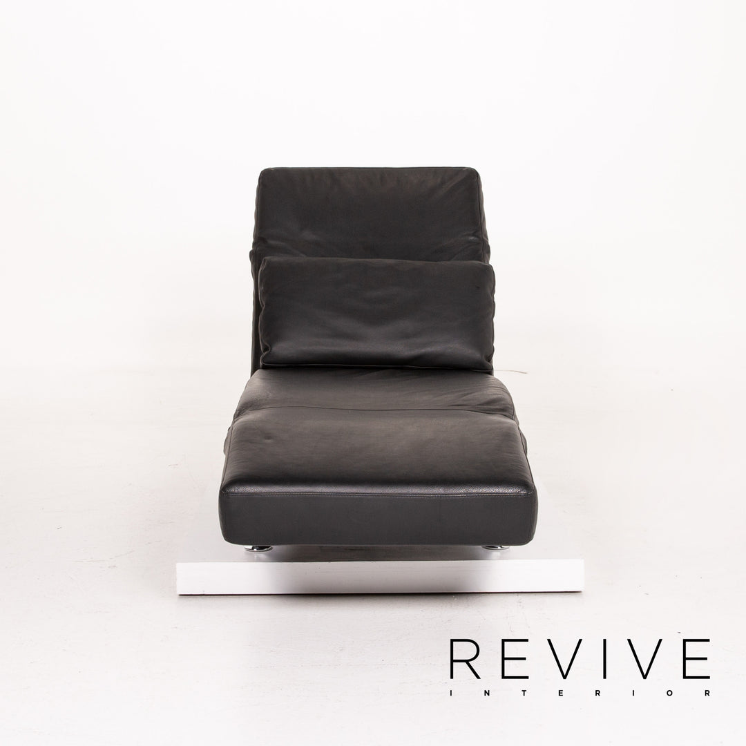 Brühl & Sippold Moule chaise longue en cuir noir fonction relaxation fonction sommeil #14278