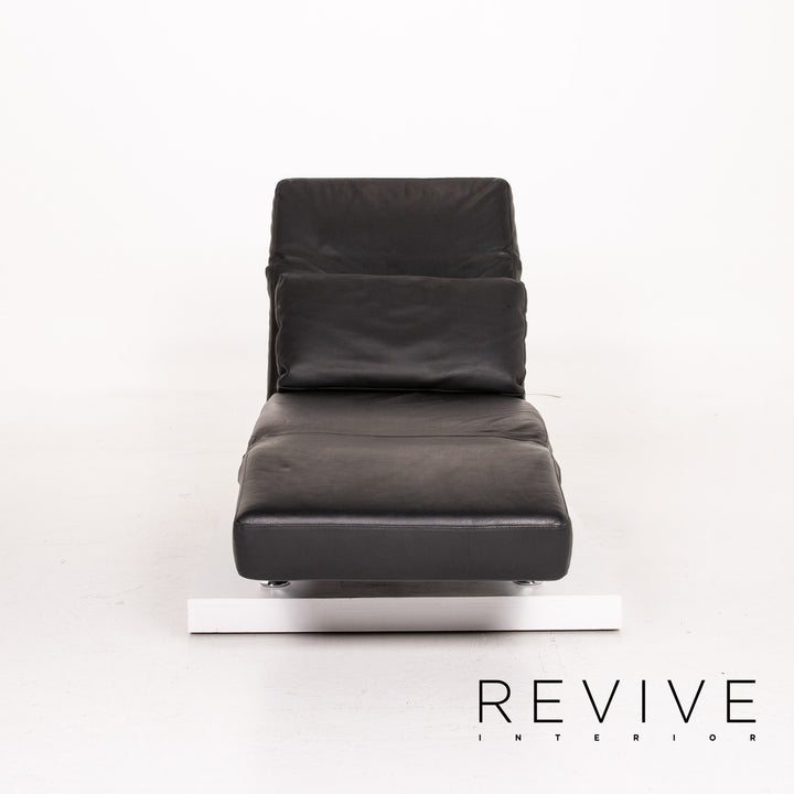 Brühl & Sippold Moule chaise longue en cuir noir fonction relaxation fonction sommeil #14278