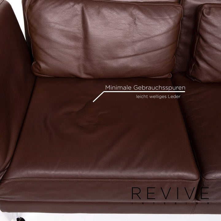 Brühl & Sippold Moule Leder Sofa Braun Dreisitzer Funktion Relaxfunktion Couch #14205