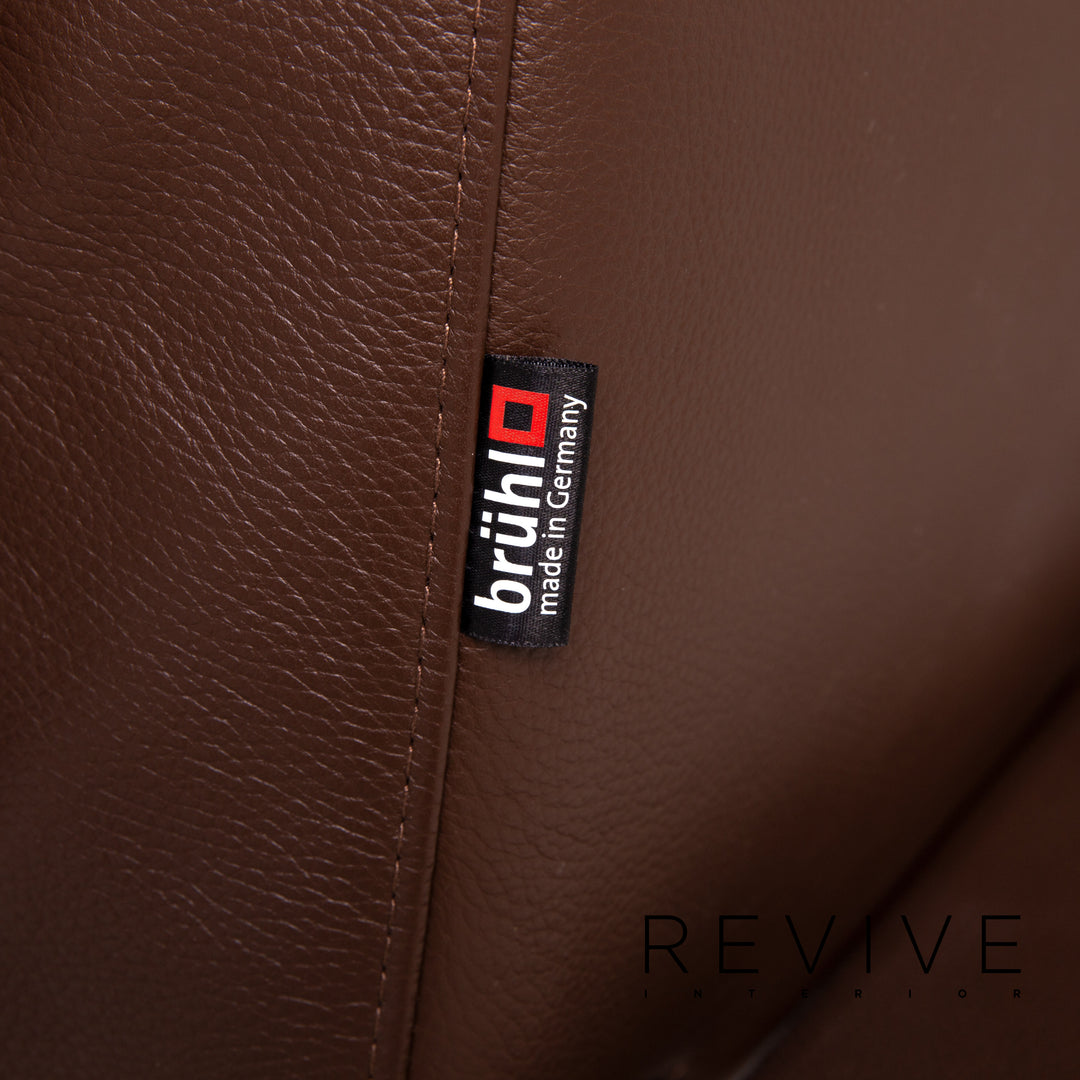 Brühl & Sippold Moule Leder Sofa Braun Dreisitzer Funktion Relaxfunktion Couch #14205