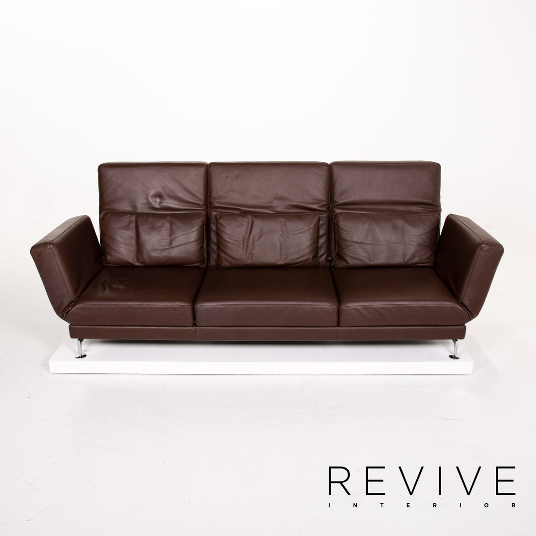 Brühl & Sippold Moule Leder Sofa Braun Dreisitzer Funktion Relaxfunktion Couch #14205