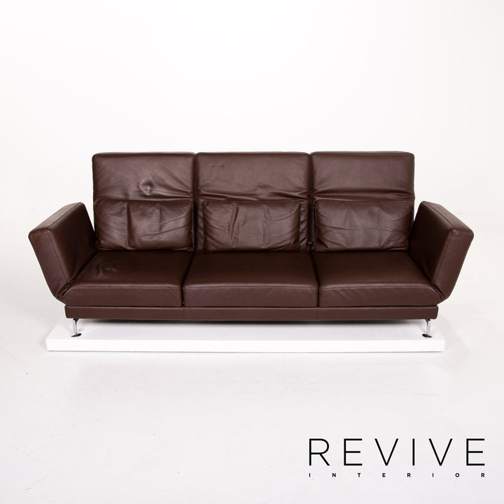 Brühl & Sippold Moule Leder Sofa Braun Dreisitzer Funktion Relaxfunktion Couch #14205