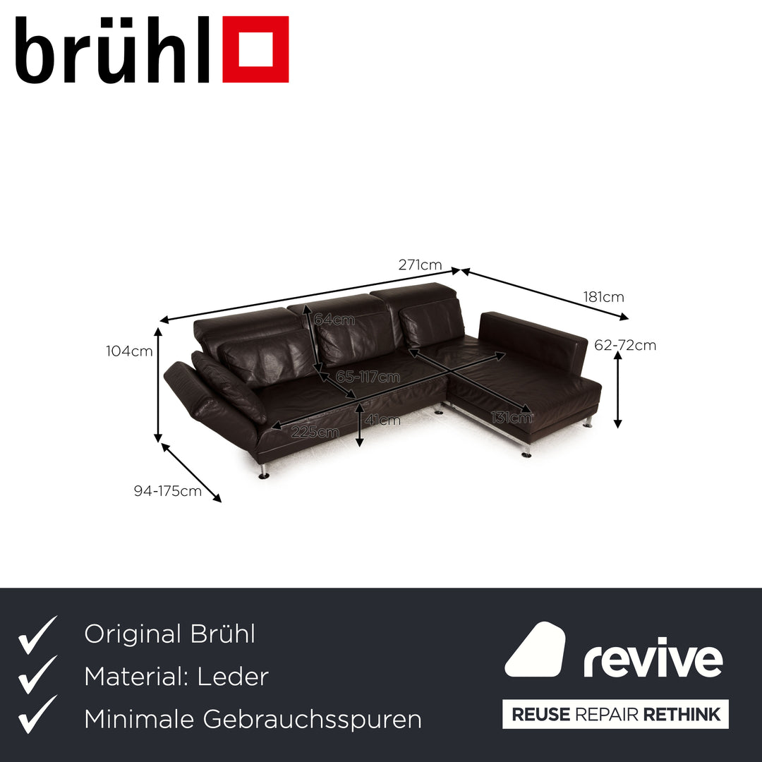 Brühl Moule Leder Sofa Braun Ecksofa Couch Funktion Relaxfunktion