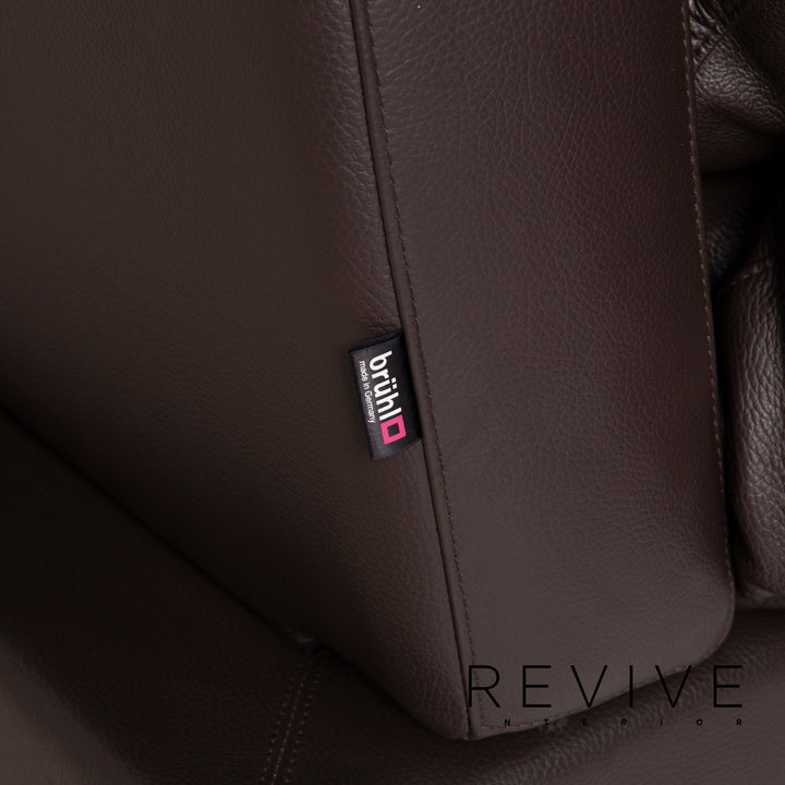 Brühl Moule Leder Sofa Braun Ecksofa Dunkelbraun inkl. Hocker Funktion #14934