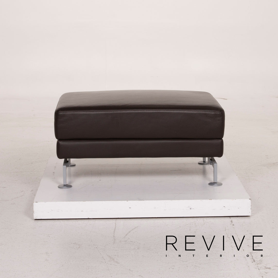 Brühl Moule Leder Sofa Braun Ecksofa Dunkelbraun inkl. Hocker Funktion #14934