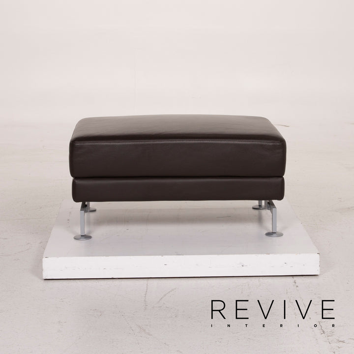 Brühl Moule Leder Sofa Braun Ecksofa Dunkelbraun inkl. Hocker Funktion #14934