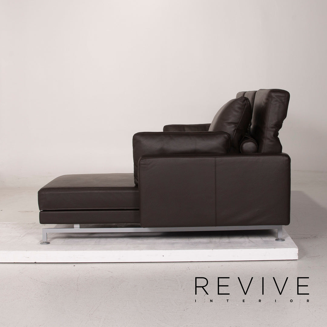 Brühl Moule Leder Sofa Braun Ecksofa Dunkelbraun inkl. Hocker Funktion #14934