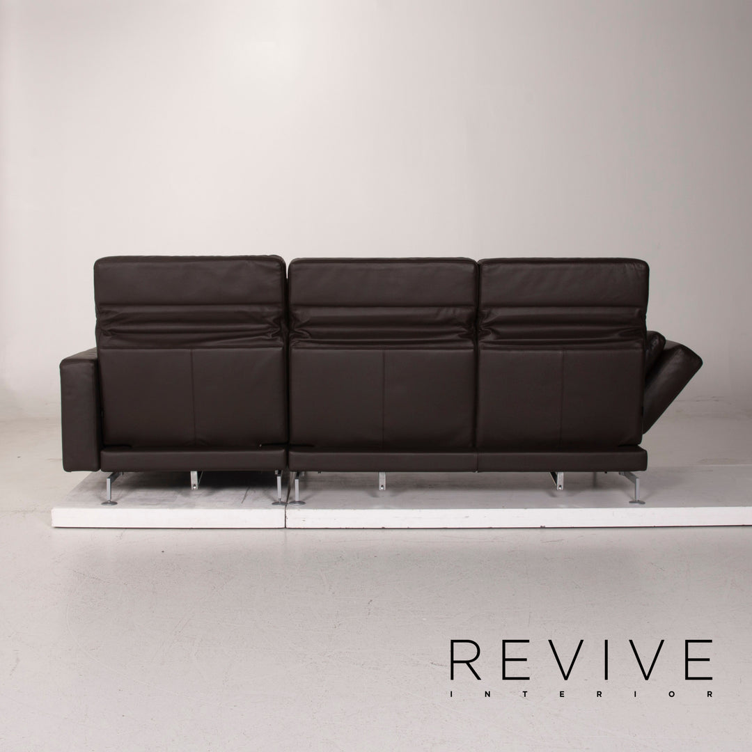 Brühl Moule Leder Sofa Braun Ecksofa Dunkelbraun inkl. Hocker Funktion #14934
